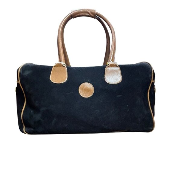 GUCCI Duffle Bag Weekender Black Suede Large Vintage - Picture 3 of 16